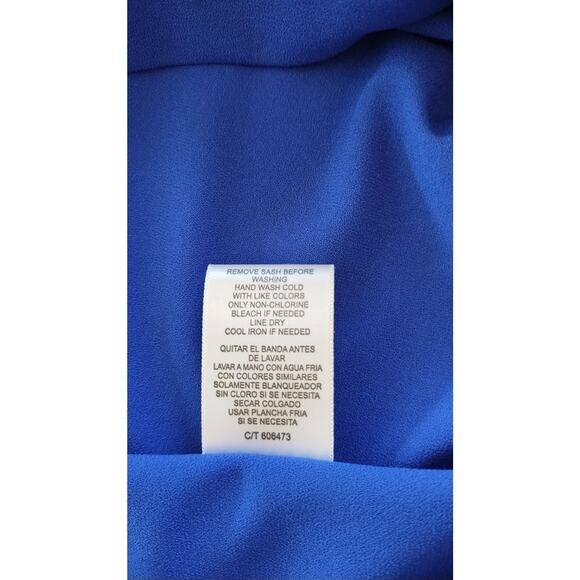 Danny and Nicole Royal Blue Sleeveless Belted Wide Leg Jumpsuit size 10 - Picture 9 of 16